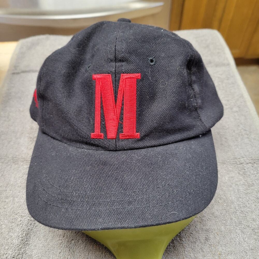 Vintage Marlboro Hat Strapback Cap 90s Black W Red Logo